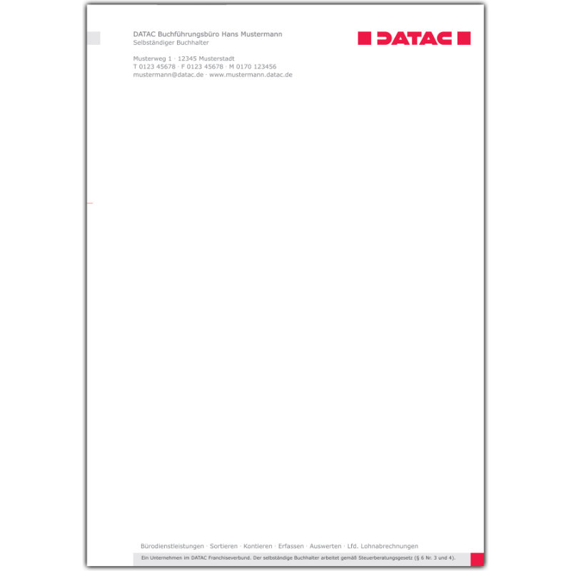 Digitale Vorlage (PDF/Word) Briefbogen „Fußzeile“