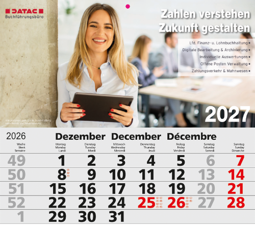 DATAC 3-Monatskalender 2027